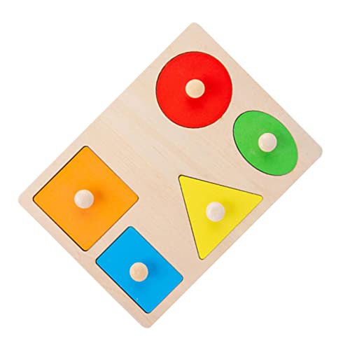 TOYANDONA 1 Satz Geometrie-Puzzle Puzzle rätselbuch Kindergeburtstag geldschrank Toys for Kinderpuzzle baustein Regenbogen-Bausteine kreatives Rätsel Holz von TOYANDONA