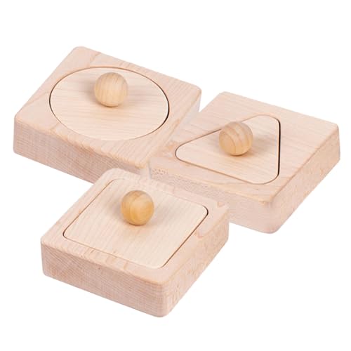 TOYANDONA 1 Satz Geometrische Bausteine sicherheitsleine für zabawki stymulujące rozwój Frühpädagogik formpassendes Kinderspielzeug aus Holz hölzern von TOYANDONA