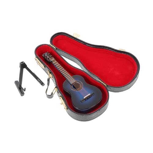 TOYANDONA 1 Satz Gitarrenmodell klein Miniaturen Musik Musical wohnaccessoires Holzgitarren-Dekoration Gitarrensammlerstück weihnachtsdeko Gitarrendekoration Desktop-Ornament Blue von TOYANDONA