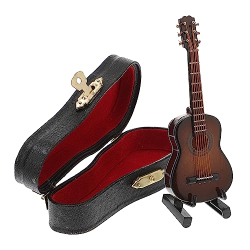 TOYANDONA 1 Satz Gitarrenverzierungen Mini-Gitarren-Modell-dekor Mini-Gitarren-dekor Mini-akustikgitarren-Statue Heimdekorationen Hausbedarf Miniatur-gitarrenmodelle Black Kupferkabel von TOYANDONA