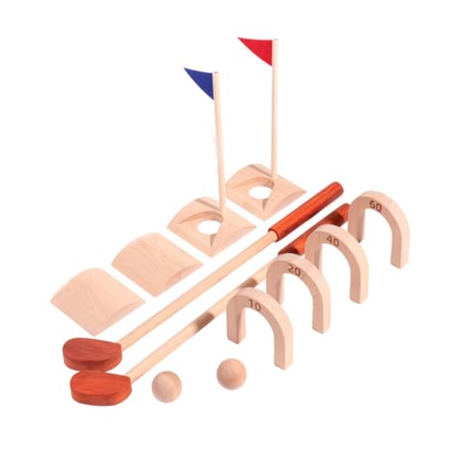 TOYANDONA 1 Satz Golfspielzeug Minigolfbälle Spielzeug für draußen Kleinkindspielzeug Kinder Outdoor Spielzeug Kinder draußen Spielzeug Golfset für Kinder Eltern-Kind-Spielzeug hölzern von TOYANDONA