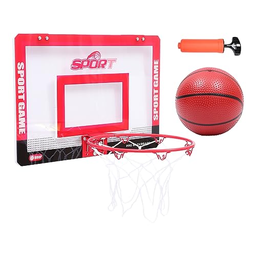 TOYANDONA 1 Satz Hängende Tür Basketball Board Kein Stanzen Der Hängenden Basketballplatte Indoor- Hängende Basketballbretter Hängendes Basketballspielzeug Basketballkorb Rot PVC von TOYANDONA