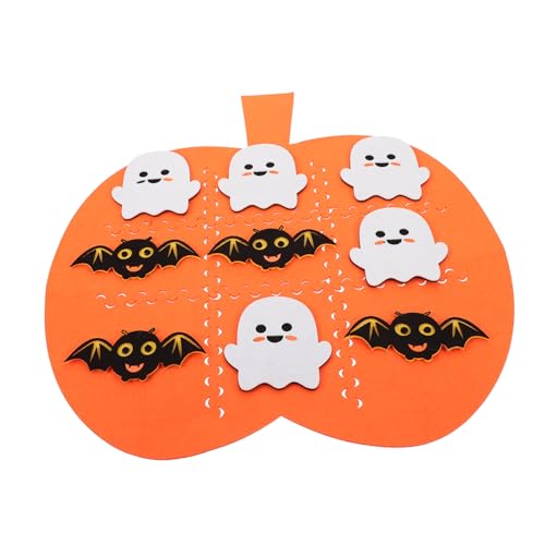 TOYANDONA 1 Satz Halloween Filz Matte Kürbis-brettspiel Spielzeugschutz Karikatur Halloween-Accessoires Kognitives Lernspielzeug Für Lustige Halloween-spielmatten Gefühlt Orange von TOYANDONA