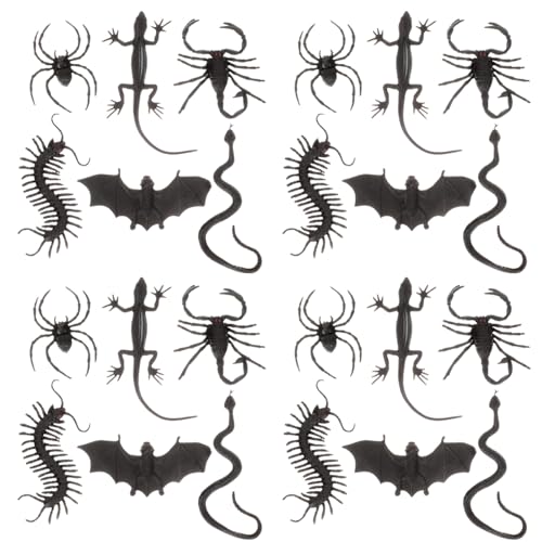 TOYANDONA 1 Satz Halloween-Requisiten Halloween-spinne Halloween-streichspielzeug Halloween-trickspielzeug Frosch Halloween-tausendfüßler Falsche Schlange Gefälscht Plüsch Black Plastik von TOYANDONA