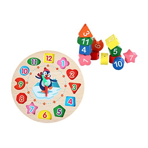 TOYANDONA 1 Satz Hölzerne Uhr Lernspielzeug Für Kinder Digitale Uhren Zahlenlernspielzeug -Puzzle Spielzeuge Aus Holzklötzen Spielzeuguhr Aus Holz Holzform Passendes Spielzeug Colorful von TOYANDONA