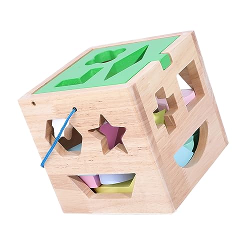 TOYANDONA 1 Satz Holzblock Gehirnspielzeug Shape-sortierer-würfel Spielzeug Zum Sortieren Von Formen Lernspielzeug Für Kinder Formpassendes Spielzeug Puzzle-Spielzeug Denkspiel Hölzern von TOYANDONA