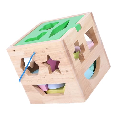 TOYANDONA 1 Satz Holzblock dartscheibe advendskalenderfür barn Kindergeburtstag geometrische Bausteine geometrische Holzblöcke kognitive Spielsachen hölzern von TOYANDONA