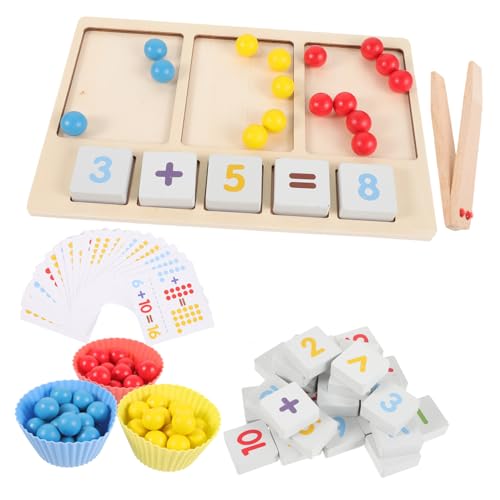 TOYANDONA 1 Satz Holzspielzeug Denksportblock Eltern-Kind-interaktives Spielzeug Clip-perlen-Spiel Mathematisches Zugspielzeug Brettspiele Für Vorschulkinder Babyspielzeug Colorful Hölzern von TOYANDONA