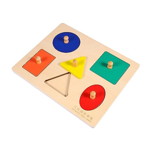 TOYANDONA 1 Satz Holzspielzeug Für Die Frühe Bildung Kleinkind Babys Junge Spielen Stengel Formpuzzle Für Frühes Lernen Form-Puzzle-entwicklungsspielzeug Formenpuzzle Lernen Hölzern von TOYANDONA