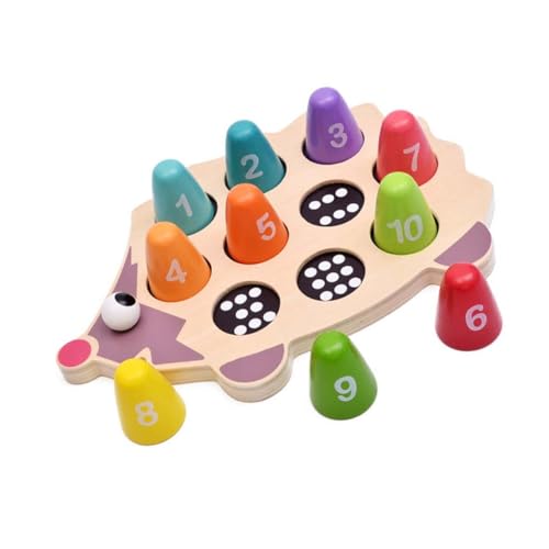 TOYANDONA 1 Satz Igel-Puzzle Farberkennungsspielzeug Zahlen-Matching-Puzzlespielzeug Babyspielzeug Kinder Puzzle rätselbuch Kinder passendes Spielzeug Lernspielzeug aus Holz hölzern Colorful von TOYANDONA