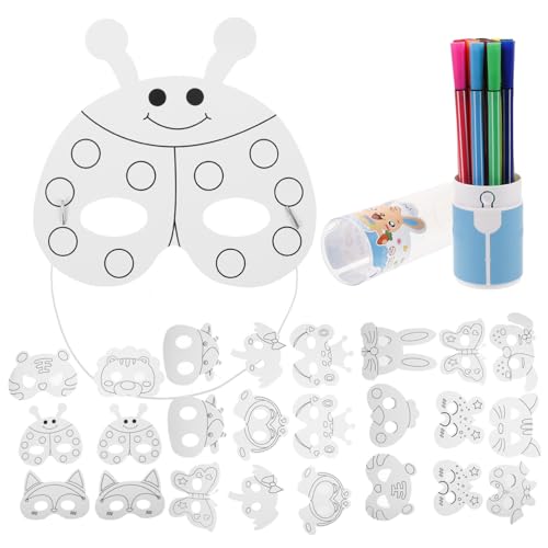 TOYANDONA 1 Satz Kindermaskenset Tiermasken Für Kinder Partymasken Tiermasken Zum Basteln Für Kinder Bastelmaske Leere Masken Zum Dekorieren Masken-cosplay Clown-maske Opernmasken Papier von TOYANDONA