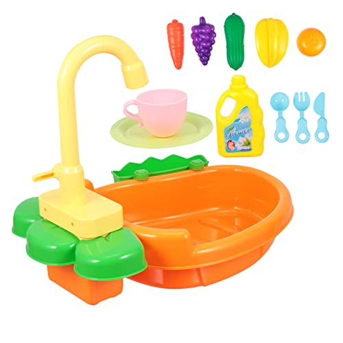 TOYANDONA 1 Satz Kinderwaschbecken Spielzeugwaschbecken mit fließendem Wasser Babyparty-Spiele kinderküche Kitchen Küchenspielzeug für Simulation Küchengeschirr Plastik von TOYANDONA