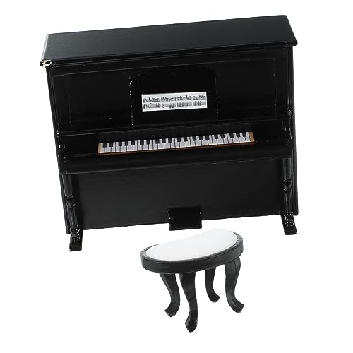 TOYANDONA 1 Satz Klaviermodell Miniatur-musikinstrumente Desktop- Piano-Statue Mini-flügel Modell Klavier Mini-mikrowelle Puppe Mini-Klavier Sitz Figur Mehrere Holz Black von TOYANDONA