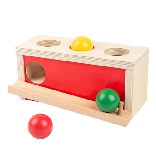 TOYANDONA 1 Satz Klopfen Sie den Ball Babyspielzeug Lernspielzeug für Kinder interaktives Spielzeug kindererziehung Holzspielzeug für Kinder Koordinationsspielzeug für Kinder hölzern rot von TOYANDONA