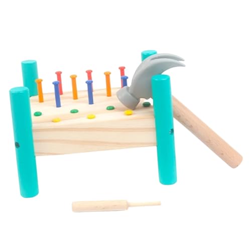 TOYANDONA 1 Satz Klopfspielzeug kinderwerkbank werkbänke für Holzhammer Fantasie Aufkleber für Zubehör Verstellbarer Tisch bevorzugen Frühpädagogisches hölzern Green von TOYANDONA