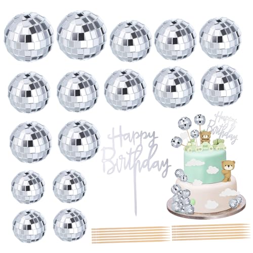 TOYANDONA 1 Satz Kuchendekorationsset Disco-kugeln- Discokugeln Für Kuchen Kuchendeckel Karaoke-party-cupcake-topper Disco-kugel-cupcake-topper Tortenkugeln Dekorationen Schaum von TOYANDONA