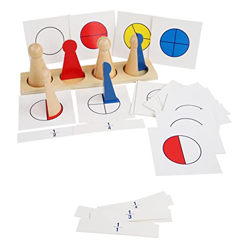 TOYANDONA 1 Satz Lehrmittel Für Bruchrechnen Montessori Mathespielzeug Interaktives Spielzeug Mathematische Bausteine Mathe-lernkarten Kidcraft-spielset Lehrspielzeugsteine Hölzern von TOYANDONA