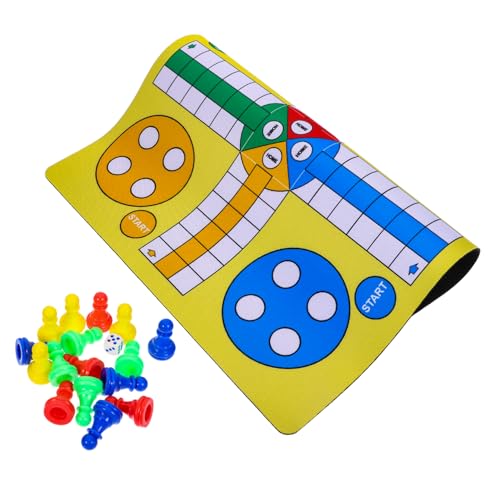 TOYANDONA 1 Satz Ludo-Schachspiel Tabletop-Spiele Schachbrett Puckett-Spiel Schach-Timer Fliegendes Schachspiel Ludo-Spielset tragbares Schachspielzeug Flugschach Gummi Yellow von TOYANDONA