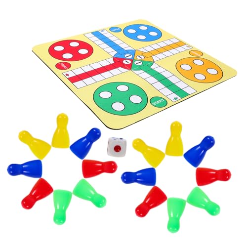 TOYANDONA 1 Satz Ludo-Schachspiel reisespiel spielbrett Tragbares Schachspiel Spielzeugbrett spielset Magnetschach Schachmatte Schachspiele Flugschach Vulkanisiertes Gummituch von TOYANDONA