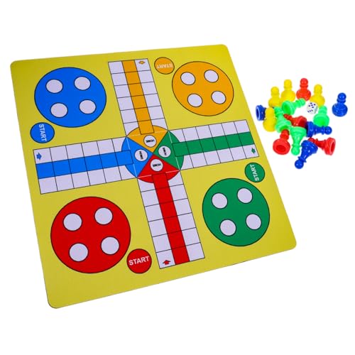 TOYANDONA 1 Satz Ludo-schachspiel Fliegen Ketten-dreieck-Spiel Schachbrett Kleines Tischschachspielzeug Partyschachspielzeug Brettspiel Interaktives Schachspielzeug Stoff Yellow von TOYANDONA