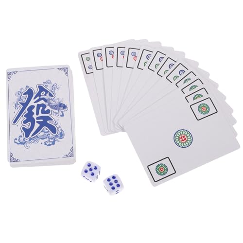 TOYANDONA 1 Satz Mahjong-Poker Miniaturbausätze Pokerkarten Chinesisches Mahjong-Kartenset Mini-Mahjong-Kartenset Spielsachen für Mahjong-Karten Requisiten für Reisespiele Papier von TOYANDONA