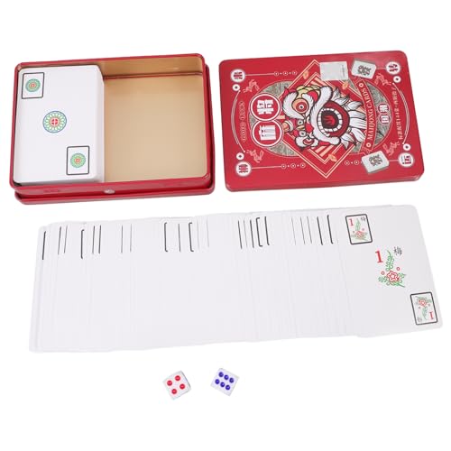 TOYANDONA 1 Satz Mahjong-Poker PVC-Mahjong-Karte Reise-Mahjong-Kartenspielgerät Mahjong Karten Mahjong Spielkarten Reise-Tischspiel Mahjong-Karte Spielsachen für Mahjong-Karten Papier rot von TOYANDONA