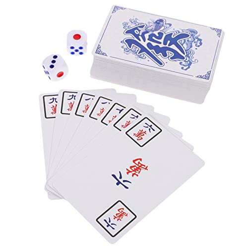 TOYANDONA 1 Satz Mahjong-Poker Reise-Mahjong-Karten Mahjong-Spielzeug Lustiges Mahjong-kartenspielzeug Requisiten Für Reisespiele Miniatur-Mahjong-kartenbausatz Mahjong Für Die Party Papier von TOYANDONA