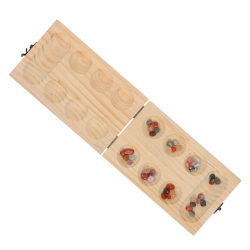 TOYANDONA 1 Satz Mancala-brettspiel Pracht-brettspiel Spiele Mancala-faltbrett Mancala- Denkendes Puzzlespiel Trainingsschachspielzeug Mancala-Schach Steinspiel Mancala-Steine Holz von TOYANDONA