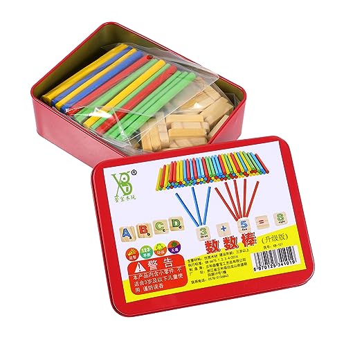 TOYANDONA 1 Satz Mathe-Stick Puzzle-Spielzeug Lernspielzeug Für Kleinkinder Spielzeug Für Kinder Kinderspielzeug Rechenstäbe Spielset Für Kleinkinder Mathematische Zählstäbe Holz von TOYANDONA