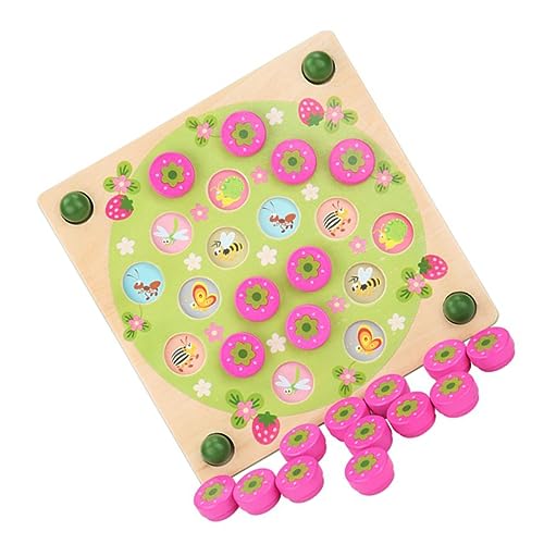 TOYANDONA 1 Satz Memory-Brettspiel Bildungsspielzeug Brettspiel rätseln Doppelspieler Schach Brettspielspielzeug Erinnerungsspielzeug interaktives Schach Holz von TOYANDONA