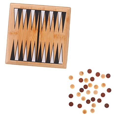 TOYANDONA 1 Satz Mini-Backgammon Mini Schach Lernspielzeug Strategisches Brettspielspielzeug Sling-Puck-Spiel Spielzeug Für Tischplatten Spielzeug Für Kinder Partyschachspielzeug Bambus von TOYANDONA