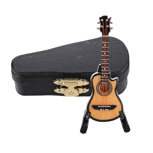 TOYANDONA 1 Satz Mini-Gitarre Kleine Gitarre Bass Violine E-bass Miniaturpuppen Bassständer Miniatur-e-Gitarre Desktop Gitarre Simulieren Gitarrenstatue Desktop-Dekoration Mini-Puppen Holz von TOYANDONA