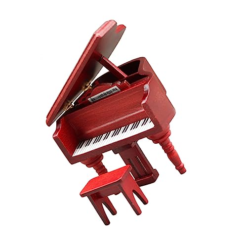 TOYANDONA 1 Satz Mini-Klavier Mini-Piano-Modell Puppenhaus-miniaturklavier Miniatur-klaviermodell Miniklavier Für Puppenhaus Rot Holz von TOYANDONA