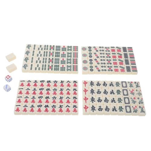 TOYANDONA 1 Satz Mini-Mahjong Mahjong-Tisch Automatisch Mahjong-Karten Würfel Tragbares Mahjong Mahjong-Spiel Schachbrett Flagge Mahjong Automatischer Mahjong-Tisch Legespiel Melamin von TOYANDONA