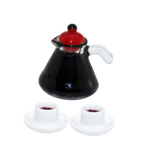 TOYANDONA 1 Satz Mini-kaffeekanne Kaffeebecher Kaffeetassen Kaffee Reisebecher Puppenhausmöbel Mini- Kaffeepadhalter Mini-Lebensmittel Mit Teesieb Espressotassen Party Harz von TOYANDONA