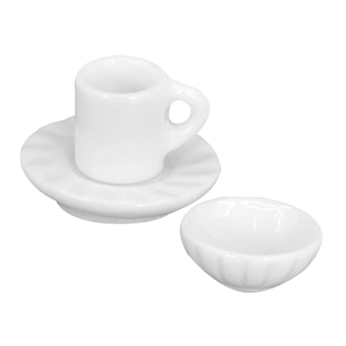 TOYANDONA 1 Satz Mini-küchenutensilien Mini-Tasse Mini-kaffeetassen Küchenrequisiten Vorgeben Winziges Dekor Dekorative Kaffeetasse Mini-Foto-Requisiten Zubehör Für Puppenhäuser Weiß Harz von TOYANDONA