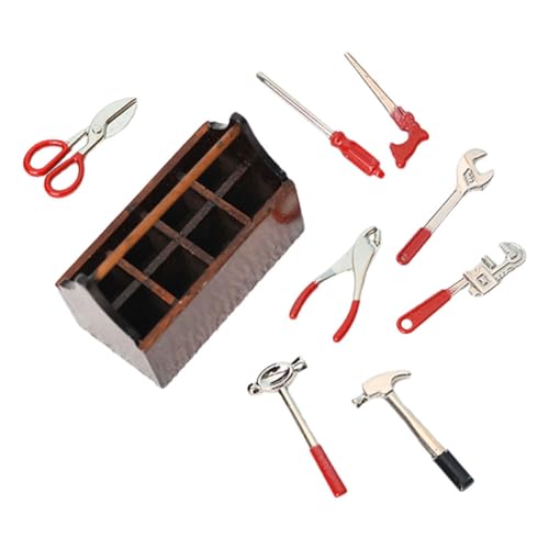 TOYANDONA 1 Satz Mini-werkzeugkasten Besteckkasten Zubehör Für Puppenhäuser Aus Holz Tiny House-Accessoires Puppenhaus-miniaturen Miniaturwerkzeuge Für Legierung Coffee von TOYANDONA