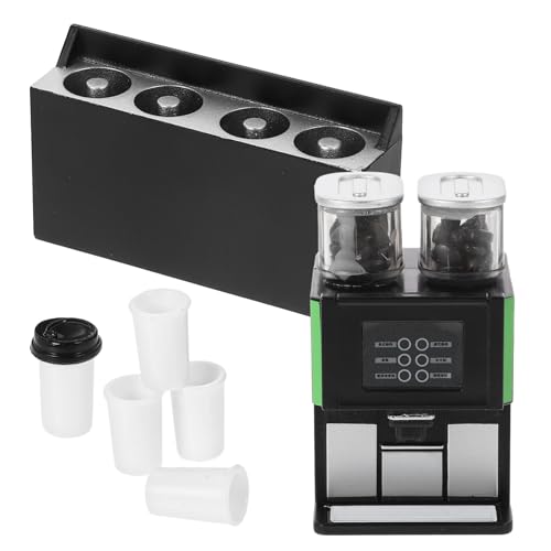 TOYANDONA 1 Satz Miniatur-Kaffee Maschine Kaffeemaschine Kaffeekocher Espressomaschine Kaffeevollautomat Kaffeekapselmaschine Dekoration Espressotassen Black Plastik von TOYANDONA