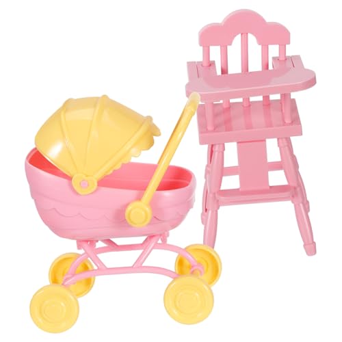 TOYANDONA Miniatur Kinderwagen für Puppen Leichter Puppenbuggy Spielzeug für Kleinkinder Puppen Hochstuhl Satz Vielseitiges Zubehör für Rollenspiele TOYANDONA Miniatur Kinderwagen für Puppen Leichter Puppenbuggy Spielzeug für Kleinkinder Puppen Hochstuhl Satz Vielseitiges Zubehör für Rollenspiele von TOYANDONA