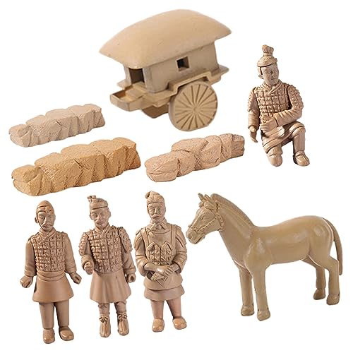 TOYANDONA 1 Satz Miniaturfiguren Gartenstatue-Ornament Exquisite Pferdedekorationen Desktop Krieger terrarienerde Terracotta Kunststoff Handwerk Kunsthandwerksstatue aus Kunststoff PVC von TOYANDONA