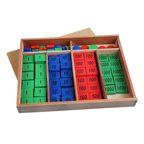 TOYANDONA 1 Satz Montessori-Spielzeug Lernspielzeug Kleinkind Rätsel Mathe-lernbrett-Spielzeug Mathe-Tisch-brettspiel Rechenspielzeug Früherziehungsspielzeug Zahlenspielzeug Hölzern Colorful von TOYANDONA