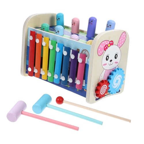 TOYANDONA 1 Satz Montessori-arbeitstafel Kleinkinder Spielzeug Mit Xylophon Pochendes Spielzeug Stampfendes Bankspielzeug Kinder Hämmern Spielzeug Hammer Spielzeug Colorful Buche von TOYANDONA