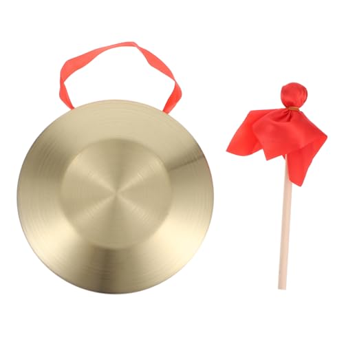 TOYANDONA 1 Satz Musik Instrumente Für Kinder Handgong Gong Mit Schlägeln Hammerhammer Löwentanzgong Mini-gong Hängender Gong Chinesisches Gong-Instrument Gong Mit Hammer Golden Kupfer von TOYANDONA