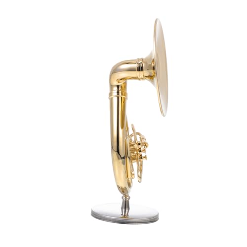 TOYANDONA 1 Satz Musikinstrumentenmodell Tuba Horn Sousaphon Deko Kupferner Bariton Simulationsinstrument Ornament Realistisches Instrumentenmodell Golden 24 Karat Vergoldetes Kupfer von TOYANDONA