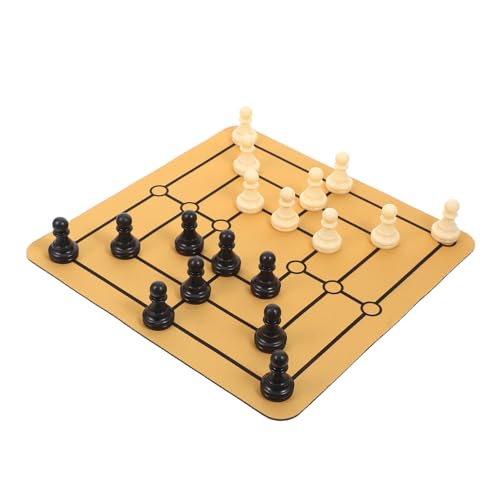 TOYANDONA 1 Satz Neun Figuren Schach Tragbares Schachbrett Neun Herren Morris Morris-partyspiel Morris-tischspiel Haushalt Schachbrett Tischspaß Schachbrett Sammeln Traditionelles Spiel Abs von TOYANDONA