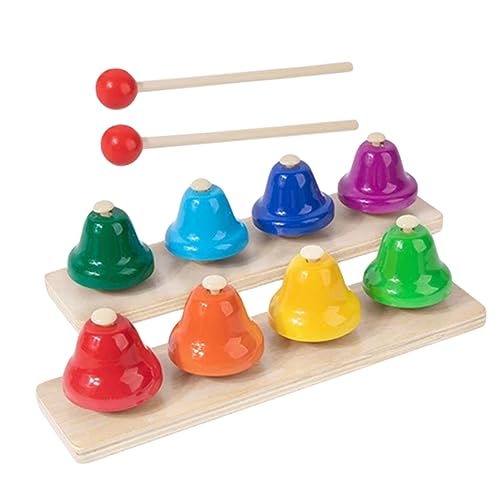 TOYANDONA 1 Satz Oktavglocke Musikspielzeug Für Kinder Kinderspielzeug Glocke Für Musikinstrumente Xylophon Musikspielzeug Klopfendes Xylophon-Spielzeug Lernspielzeug Musical Metall Colorful von TOYANDONA