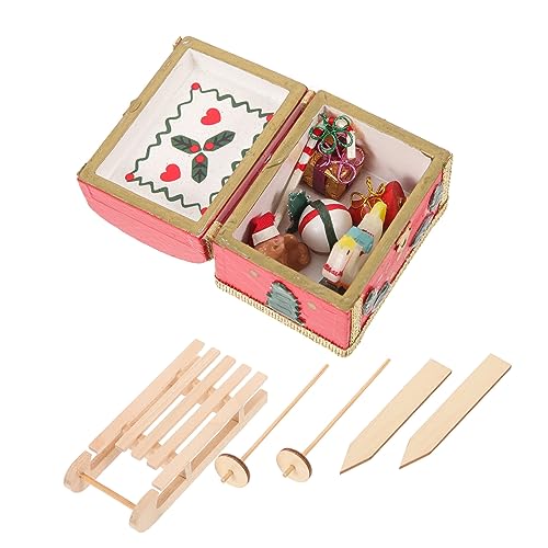 TOYANDONA 1 Satz Ornamente Häuser Winzig Weihnachtsmini Schmücken Dekoration Mann Baum Bausatz Lichterketten Festival Kleine Figuren Einzigartiges DIY-Modell Fee Hölzern von TOYANDONA