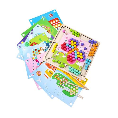 TOYANDONA 1 Satz Perlenspielzeug Kinder holzspielzeug Toys Holzperlen Spielzeug Gehirnspielzeug Shuttle-Perlen-Brettspiel Denkspiel Spielzeug Kreatives Denkspielzeug hölzern Colorful von TOYANDONA