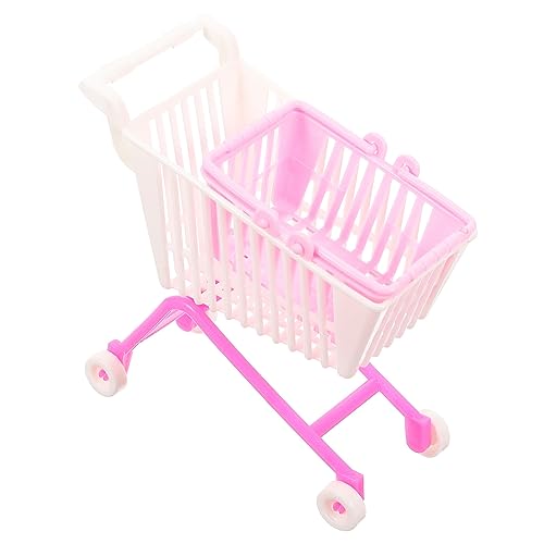 TOYANDONA 1 Satz Puppen-Einkaufswagen Desktop-Miniwagen Mini-Trolley-Spielzeug Warenkorb-Modell Kleiner Wagen ablagekörbe kühlkorb einkaufskorb Heimdekorationen Mini-Handwagen Plastik von TOYANDONA