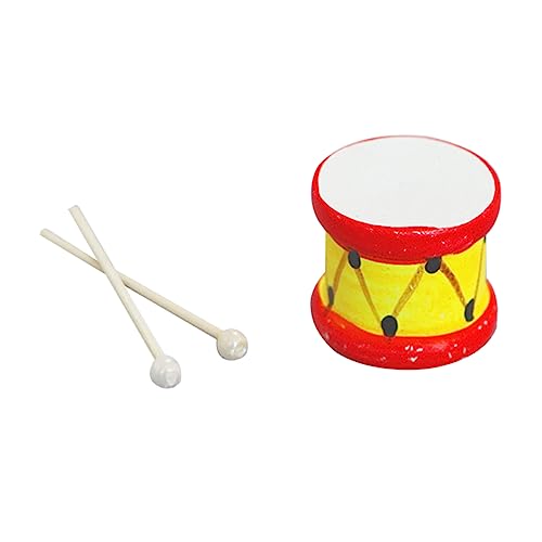 TOYANDONA 1 Satz Puppenhaus Drumsticks Trommelmodell Mini-Trommel- Minitrommel Miniaturtrommel Hölzern von TOYANDONA